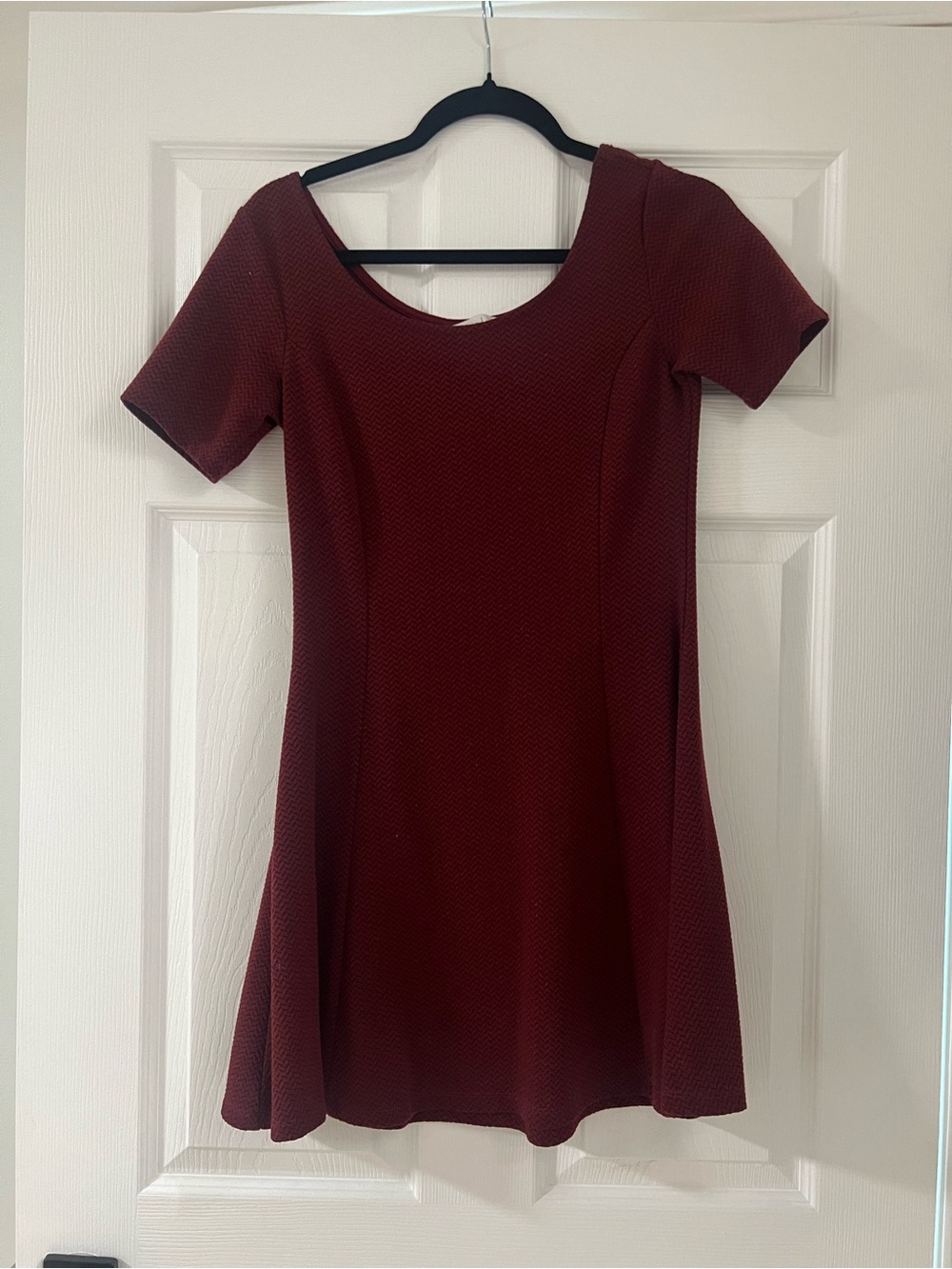 Bluenotes Burgundy Scoop-Neck Fit & Flare Dress